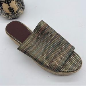Vince Multi Color Platform Slide Sandals Slip‎ On Shoes Leather